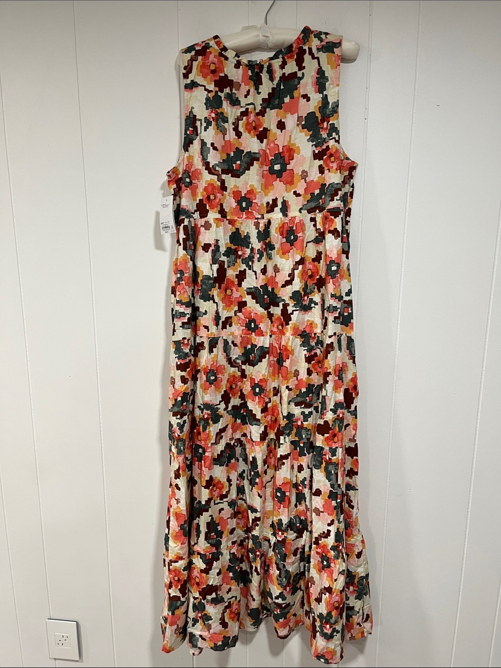 Sonoma Sleeveless Floral Tiered Maxi in Coral, Pink, Black - Picture 5 of 11